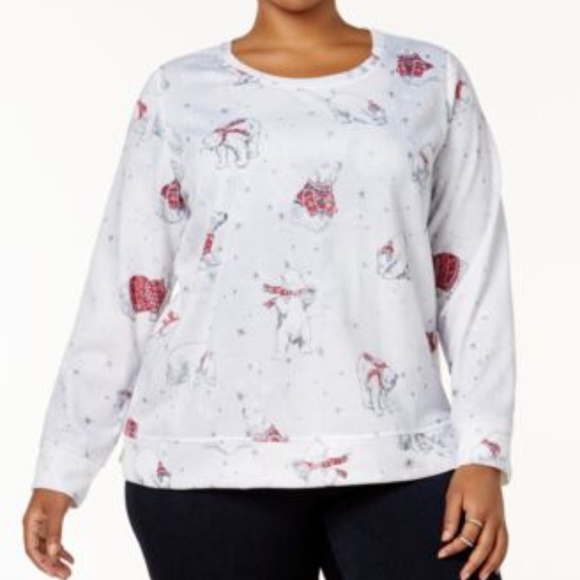 Style & Co White Polar Bear Embellished Sweatshirt - Picture 1 of 6